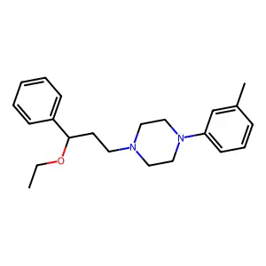 1-(3-ethoxy-3-phenylpropyl)-4-(3-methylphenyl)piperazine structure