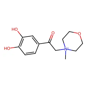 1-(3,4-dihydroxyphenyl)-2-(4-methylmorpholin-4-ium-4-yl)ethanone structure