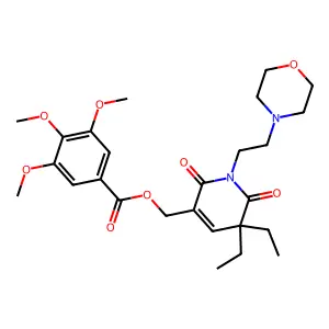 [5,5-diethyl-1-(2-morpholin-4-ylethyl)-2,6-dioxo-3-pyridinyl]methyl 3,4,5-trimethoxybenzoate structure
