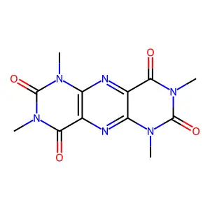 1,3,6,8-tetramethylpyrimido[4,5-g]pteridine-2,4,7,9-tetrone structure
