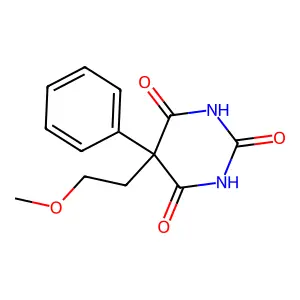 5-(2-methoxyethyl)-5-phenyl-1,3-diazinane-2,4,6-trione structure