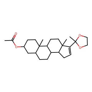 [10,13-dimethyl-17-(2-methyl-1,3-dioxolan-2-yl)-2,3,4,5,6,7,8,9,11,12,14,15-dodecahydro-1H-cyclopenta[a]phenanthren-3-yl] acetate structure