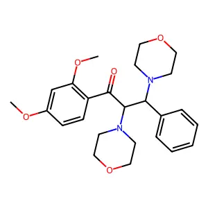 1-(2,4-dimethoxyphenyl)-2,3-dimorpholin-4-yl-3-phenylpropan-1-one structure