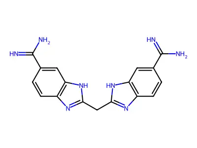 2-[(5-carbamimidoyl-1H-benzimidazol-2-yl)methyl]-1H-benzimidazole-5-carboxamidine structure