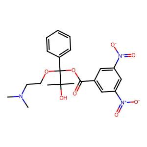 [1-[2-(dimethylamino)ethoxy]-2-hydroxy-2-methyl-1-phenylpropyl] 3,5-dinitrobenzoate structure