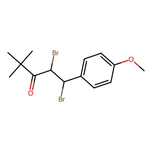 1,2-dibromo-1-(4-methoxyphenyl)-4,4-dimethylpentan-3-one structure