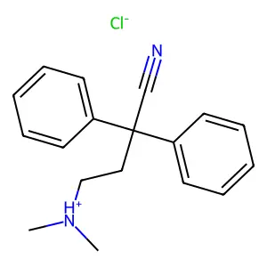 (3-cyano-3,3-diphenylpropyl)-dimethylazanium chloride structure