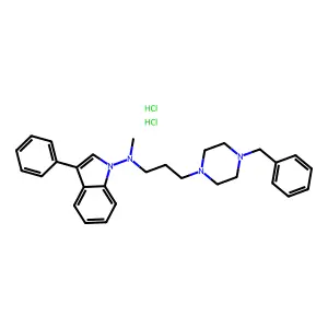 Indole, 1-((3-(4-benzyl-1-piperazinyl)propyl)methylamino)-3-phenyl-, dihydrochloride structure