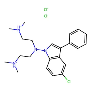 1-(Bis(2-(dimethylamino)ethyl)amino)-5-chloro-3-phenylindole dihydrochloride structure