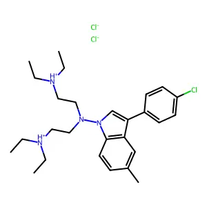Indole, 1-(bis(2-(diethylamino)ethyl)amino)-3-(p-chlorophenyl)-5-methyl-, dihydrochloride structure