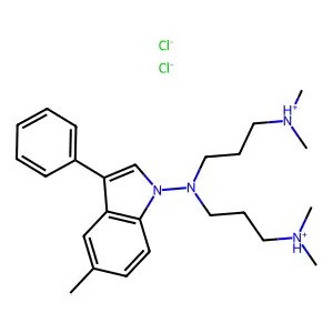 Indole, 1-(bis(3-(dimethylamino)propyl)amino)-5-methyl-3-phenyl-, dihydrochloride structure