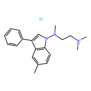 Indole, 1-((2-(dimethylamino)ethyl)methylamino)-5-methyl-3-phenyl-, hydrochloride structure