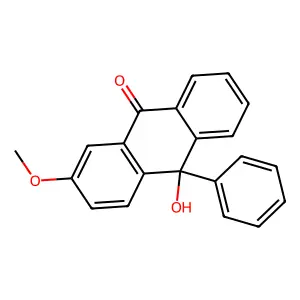 10-hydroxy-2-methoxy-10-phenylanthracen-9-one structure