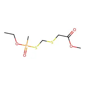 methyl 2-[[ethoxy(methyl)phosphoryl]sulfanylmethylsulfanyl]acetate structure