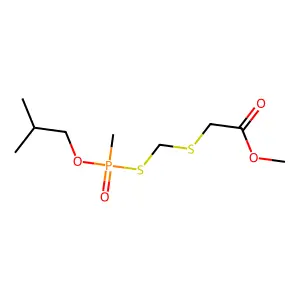 methyl 2-[[methyl(2-methylpropoxy)phosphoryl]sulfanylmethylsulfanyl]acetate structure