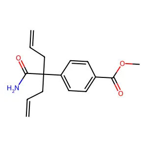 BENZOIC ACID, p-(1-ALLYL-1-CARBAMOYL-3-BUTENYL)-, METHYL ESTER structure