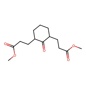 1,3-Cyclohexanedipropanoic acid, 2-oxo-, dimethyl ester structure