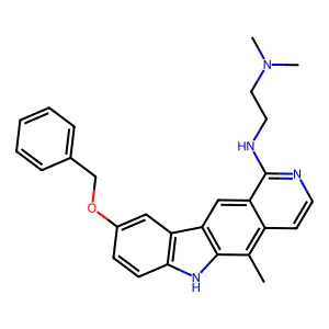 1,2-Ethanediamine, N,N-dimethyl-N'-(5-methyl-9-(phenylmethoxy)-6H-pyrido(4,3-b)carbazol-1-yl)- structure