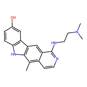 1-((2-(Dimethylamino)ethyl)amino)-5-methyl-6H-pyrido(4,3-b)carbazol-9-ol ethanol structure