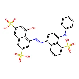 4-[(4-anilino-5-sulfonaphthalen-1-yl)diazenyl]-5-hydroxynaphthalene-2,7-disulfonic acid structure