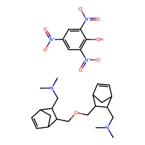 1-[3-[[3-[(dimethylamino)methyl]-2-bicyclo[2.2.1]hept-5-enyl]methoxymethyl]-2-bicyclo[2.2.1]hept-5-enyl]-N,N-dimethylmethanamine;2,4,6-trinitrophenol structure