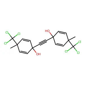 1-[2-[1-hydroxy-4-methyl-4-(trichloromethyl)cyclohexa-2,5-dien-1-yl]ethynyl]-4-methyl-4-(trichloromethyl)cyclohexa-2,5-dien-1-ol structure