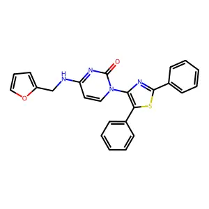 1-(2,5-diphenyl-1,3-thiazol-4-yl)-4-(furan-2-ylmethylamino)pyrimidin-2-one structure