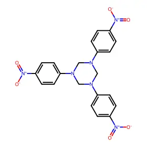 1,3,5-tris(4-nitrophenyl)-1,3,5-triazinane structure