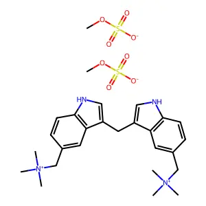 Bis(3-dimethylaminomethyl-5-indolyl)methane methosulfate structure