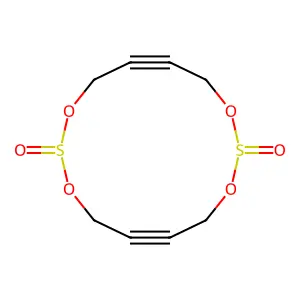 1,3,8,10-tetraoxa-2lambda4,9lambda4-dithiacyclotetradeca-5,12-diyne 2,9-dioxide structure