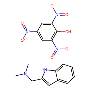 1-(1H-indol-2-yl)-N,N-dimethylmethanamine;2,4,6-trinitrophenol structure