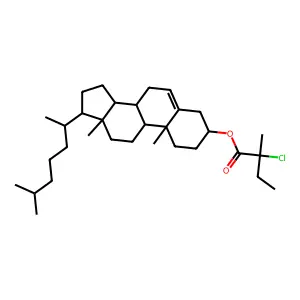 [10,13-dimethyl-17-(6-methylheptan-2-yl)-2,3,4,7,8,9,11,12,14,15,16,17-dodecahydro-1H-cyclopenta[a]phenanthren-3-yl] 2-chloro-2-methylbutanoate structure