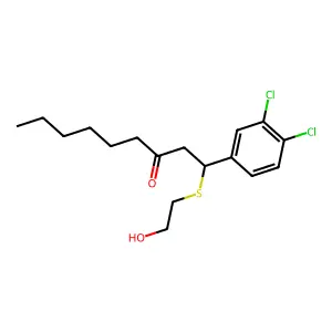 1-(3,4-dichlorophenyl)-1-(2-hydroxyethylsulfanyl)nonan-3-one structure