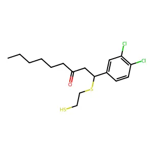 1-(3,4-dichlorophenyl)-1-(2-sulfanylethylsulfanyl)nonan-3-one structure