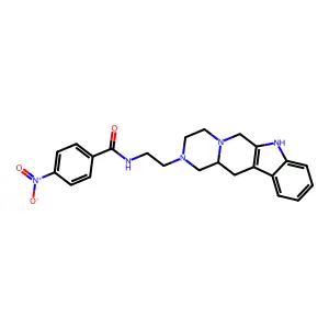 Benzamide, N-(2-(3,4,6,7,12,12a-hexahydropyrazino(1',2':1,6)pyrido(3,4-b)indol-2(1H)-yl)ethyl)-4-nitro- structure