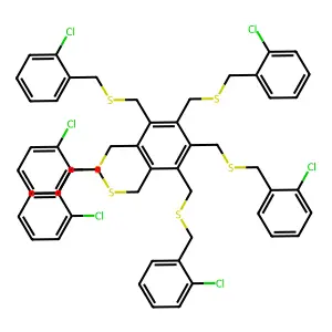 1,2,3,4,5,6-hexakis[(2-chlorophenyl)methylsulfanylmethyl]benzene structure