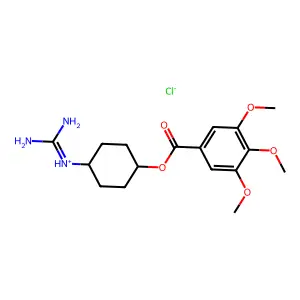 diaminomethylidene-[4-(3,4,5-trimethoxybenzoyl)oxycyclohexyl]azanium chloride structure