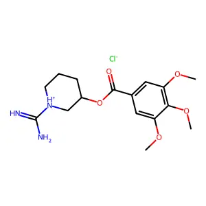 (1-carbamimidoylpiperidin-1-ium-3-yl) 3,4,5-trimethoxybenzoate chloride structure
