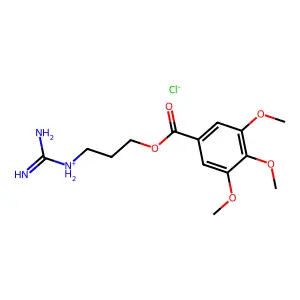 carbamimidoyl-[3-(3,4,5-trimethoxybenzoyl)oxypropyl]azanium chloride structure