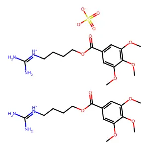 bis(diaminomethylidene-[4-(3,4,5-trimethoxybenzoyl)oxybutyl]azanium)sulfate structure