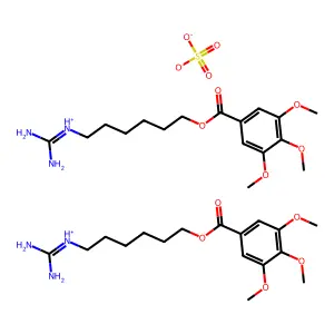 bis(diaminomethylidene-[6-(3,4,5-trimethoxybenzoyl)oxyhexyl]azanium)sulfate structure