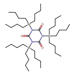 1,3,5-tris(tributylstannyl)-1,3,5-triazinane-2,4,6-trione structure