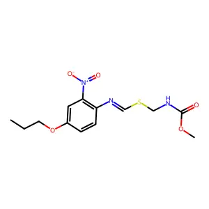 (methoxycarbonylamino)methyl N-(2-nitro-4-propoxyphenyl)methanimidothioate structure