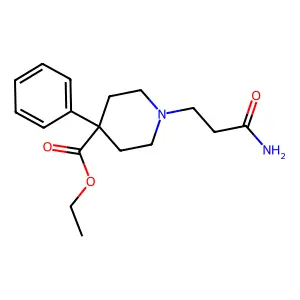ethyl 1-(3-amino-3-oxopropyl)-4-phenylpiperidine-4-carboxylate structure