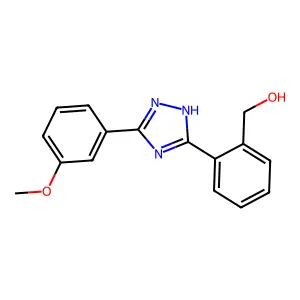 [2-[3-(3-methoxyphenyl)-1H-1,2,4-triazol-5-yl]phenyl]methanol structure