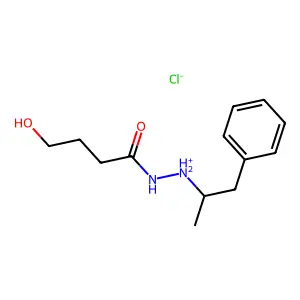 (4-hydroxybutanoylamino)-(1-phenylpropan-2-yl)azanium chloride structure