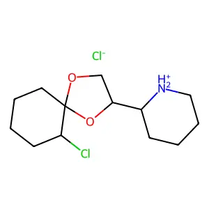beta-6-Chloro-2-(2-piperidyl)-1,4-dioxaspiro(4.5)decane hydrochloride structure