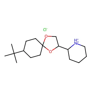 alpha-8-tert-Butyl-2-(2-piperidyl)-1,4-dioxaspiro(4.5)decane hydrochloride structure
