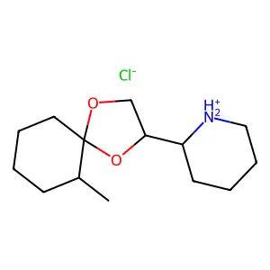 6-Methyl-2-(2-piperidyl)-1,4-dioxaspiro(4.5)decane hydrochloride structure
