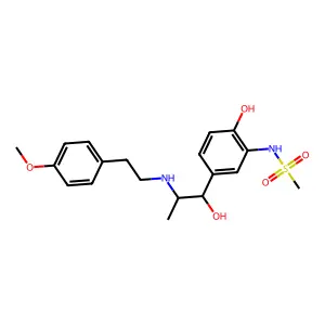 N-[2-hydroxy-5-[1-hydroxy-2-[2-(4-methoxyphenyl)ethylamino]propyl]phenyl]methanesulfonamide structure